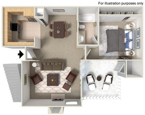a floor plan of a house with a bedroom and a living room